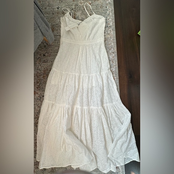 🎸VERONICA BEARD🎸🔥NWT🔥ALONDRA EYELET TIERED OFF-WHITE MAXI DRESS - Picture 11 of 12